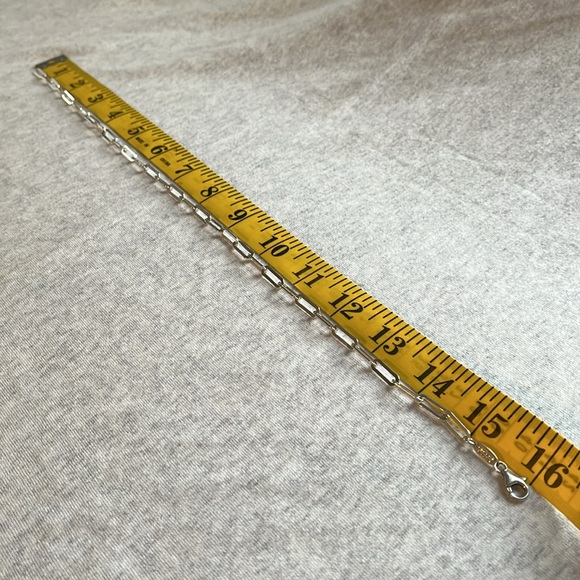 Paolo Romeo Made in Italy Sterling Silver paper clip necklace, 15-16 inches - Picture 6 of 16